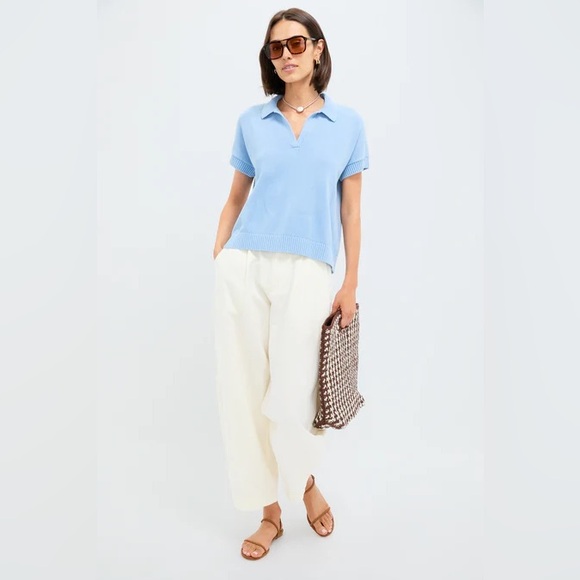 NWT Tuckernuck Henry Knit Polo in Light Blue, Size Large - Picture 2 of 9